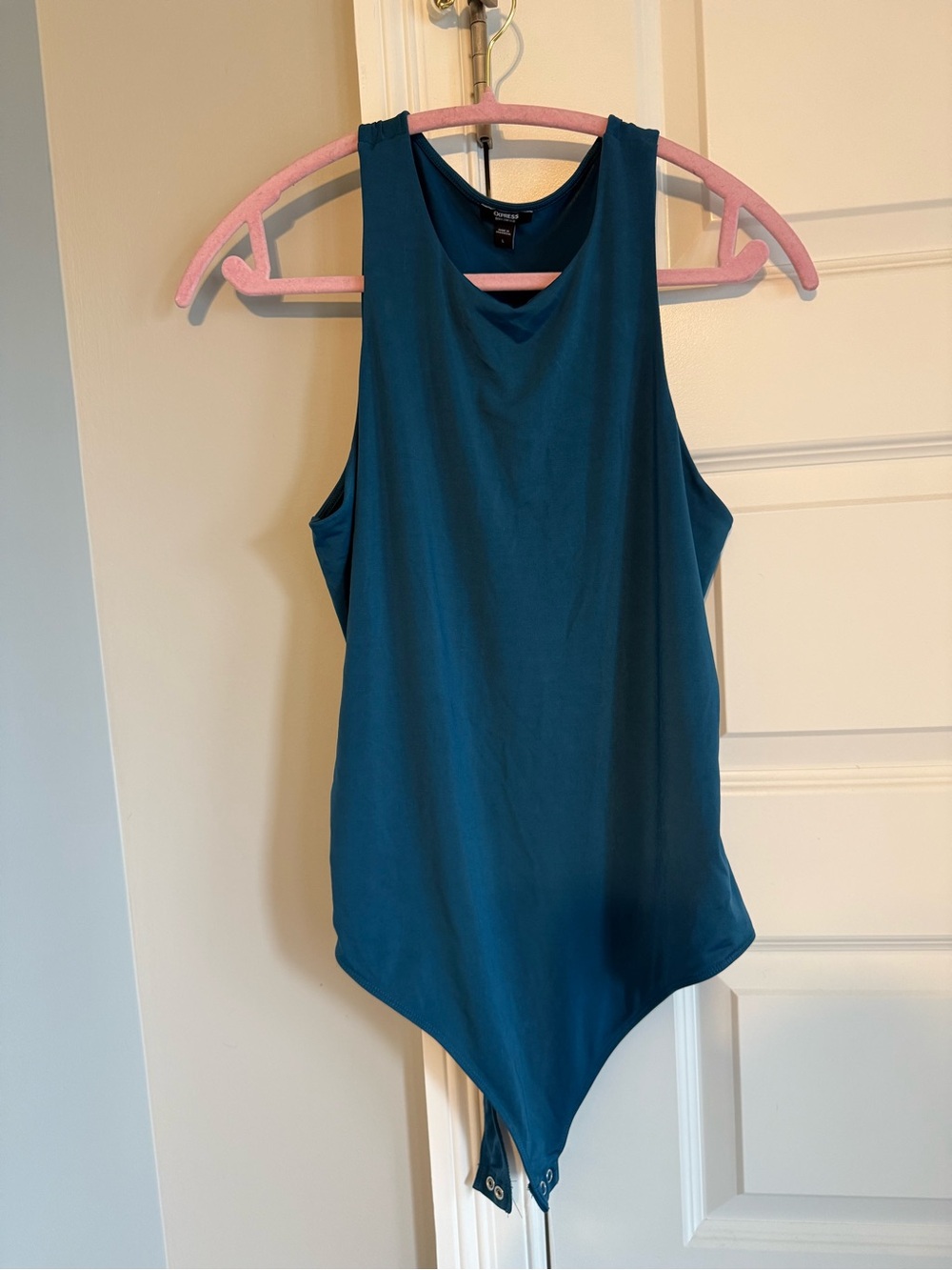 Express Teal High-Neck Sleeveless Bodysuit